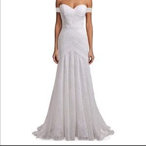 Women’s Bohemian Wedding Dress Zip Up Back with Ivory Lining Size 18W NWT